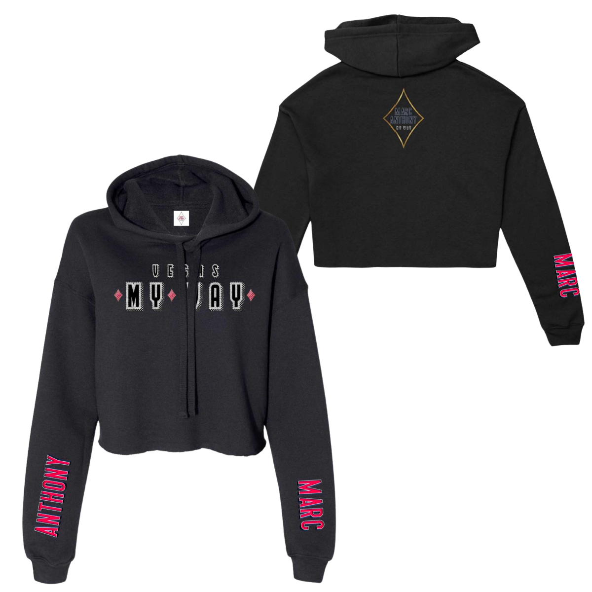 Women's Rhinestone Crop Hoodie