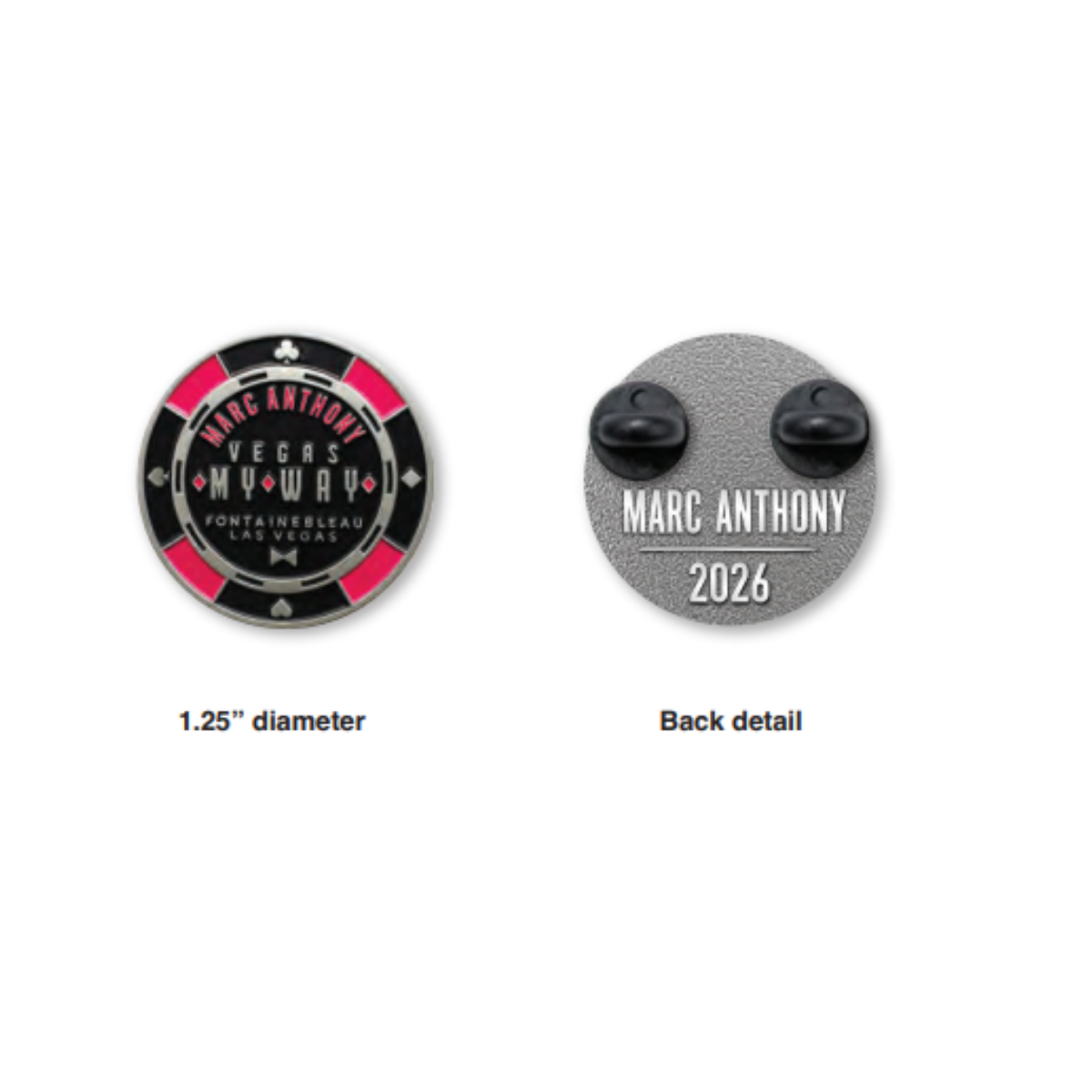 Vegas My Way Silver Enamel Pin