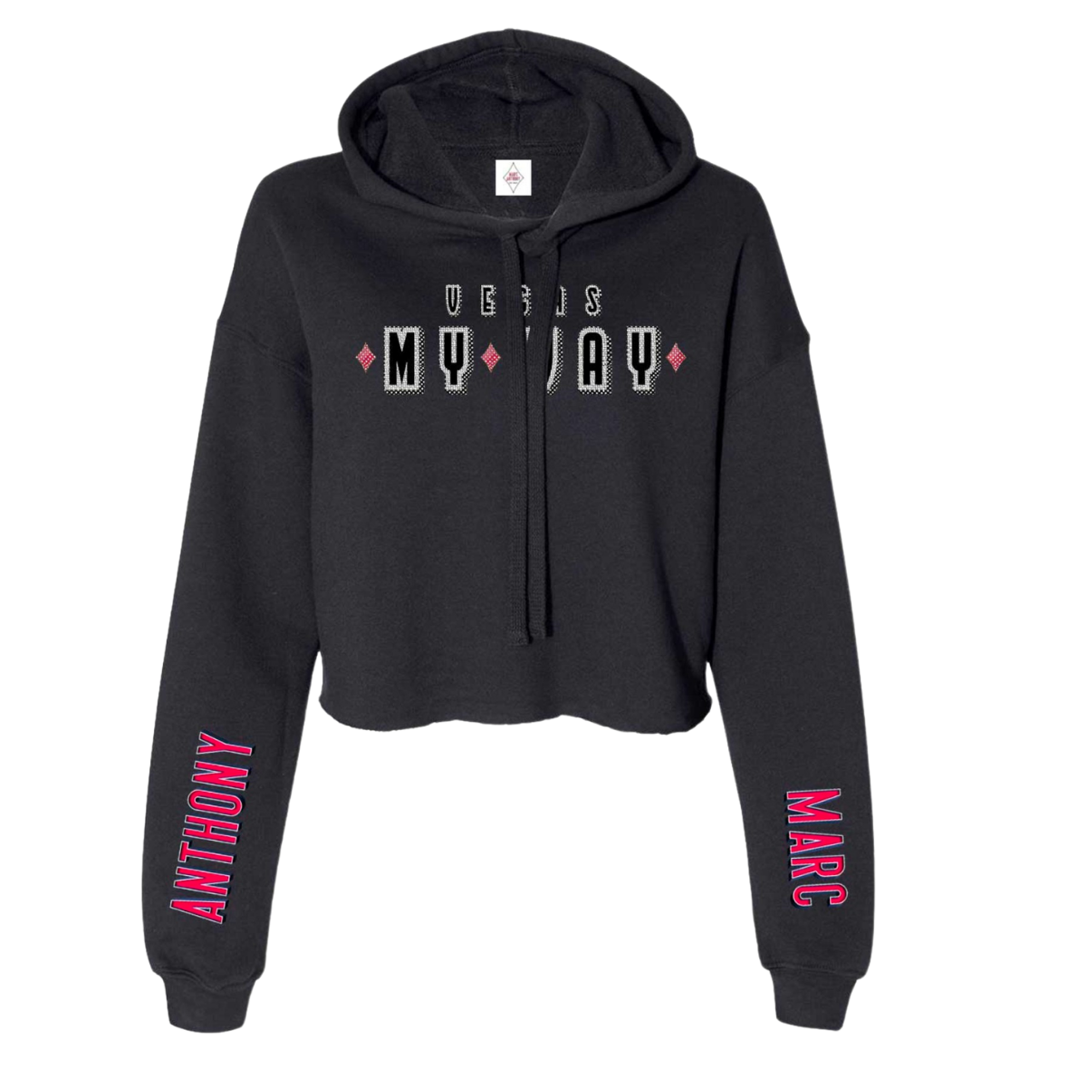 Women's Rhinestone Crop Hoodie